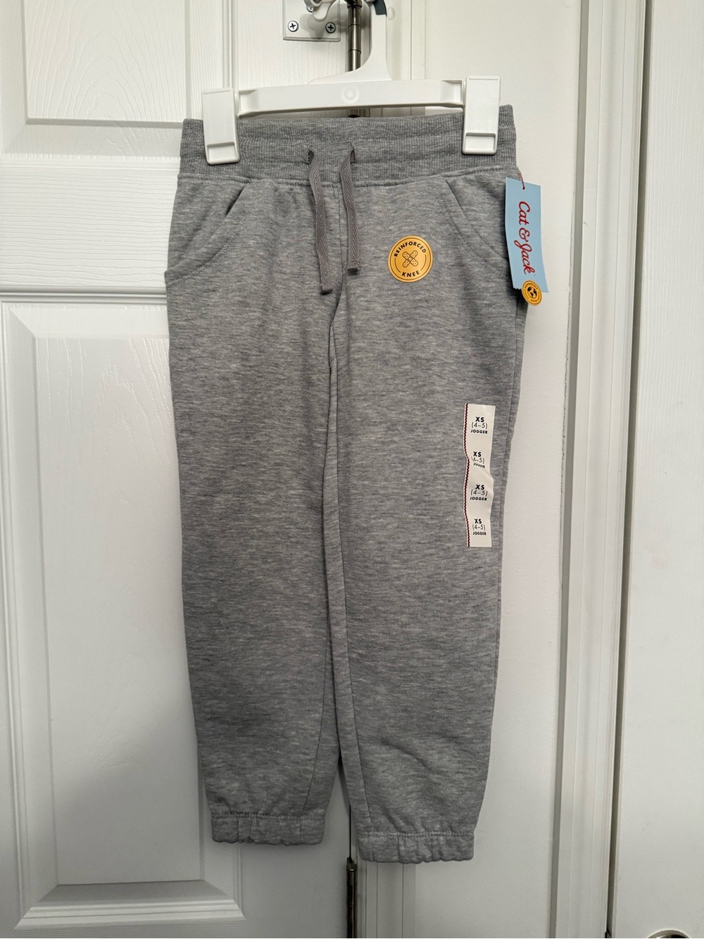 Cat & Jack Heather Gray Jogger Sweatpants with Yellow Patch